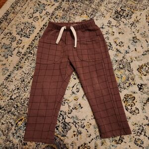 Brown Checkered Kids Pants